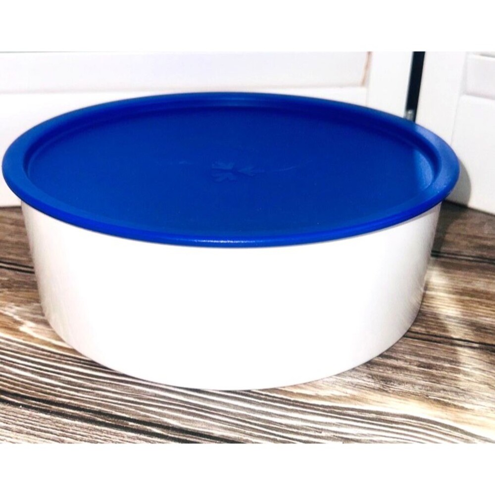 Tupperware Round Cookie Snack Canister Container 3421A-2 Food Storage Blue
